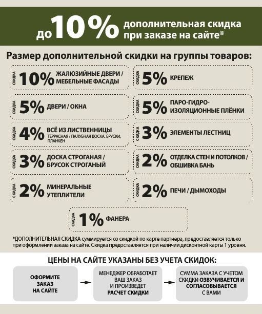 Скидка 10% при заказе на сайте