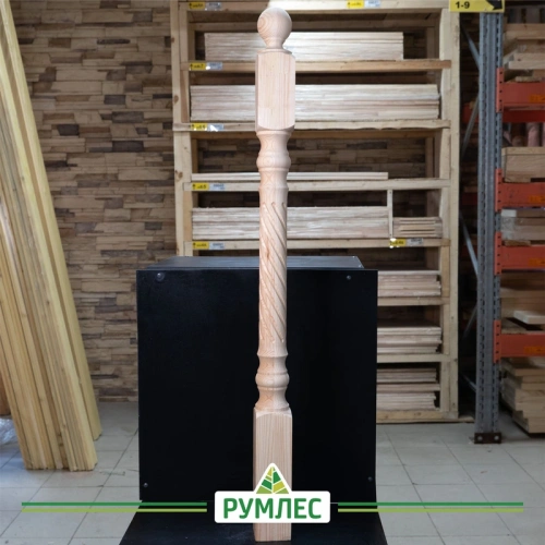 картинка Столб начальный 80*80*1200мм №10 Сосна сорт Экстра сращенный от магазина Румлес
