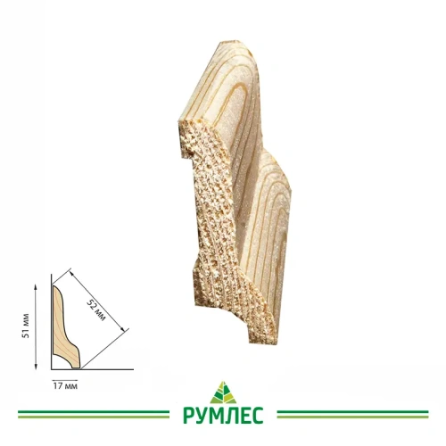 картинка Плинтус евро 52*2000мм сосна сорт Экстра от магазина Румлес