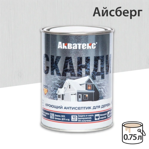 картинка Кроющий антисептик Акватекс Сканди Айсберг 0.75л от магазина Румлес