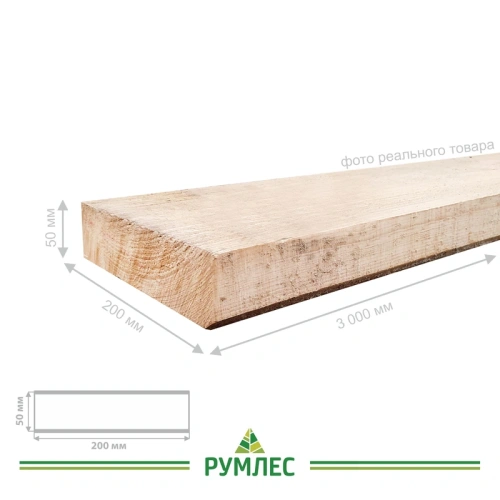 картинка Доска обрезная 50*200*3000мм 3-4 сорт ТУ естественной влажности хвойные породы от магазина Румлес