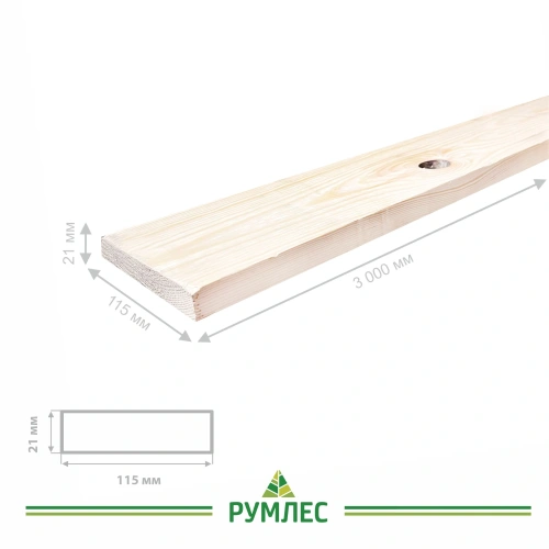 картинка Доска строганая камерной сушки 21*115*3000мм сорт C ель/сосна от магазина Румлес