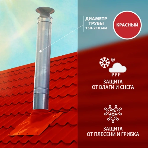 картинка Манжета кровельная профи №2 (203-280) силикон красная от магазина Румлес