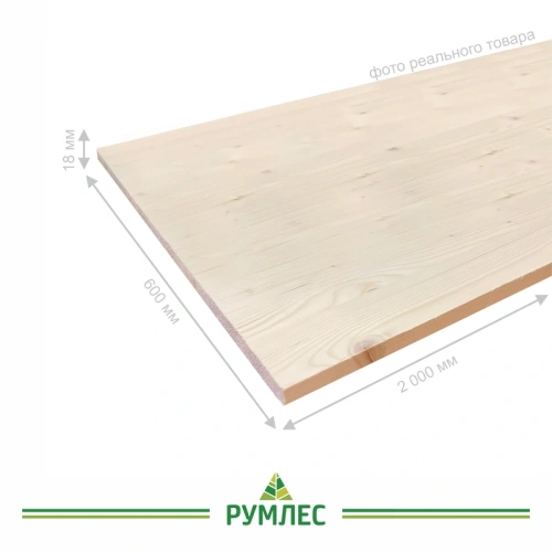 картинка Щит мебельный 18*600*2000мм Ель/Сосна сорт АВ сращенный от магазина Румлес