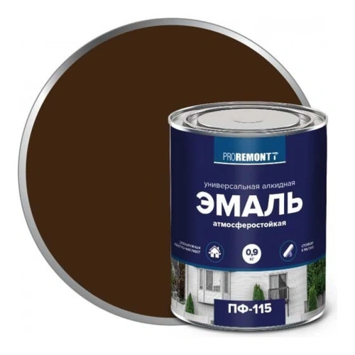 картинка Эмаль ПФ-115 коричневый 0.9кг Proremontt от магазина Румлес