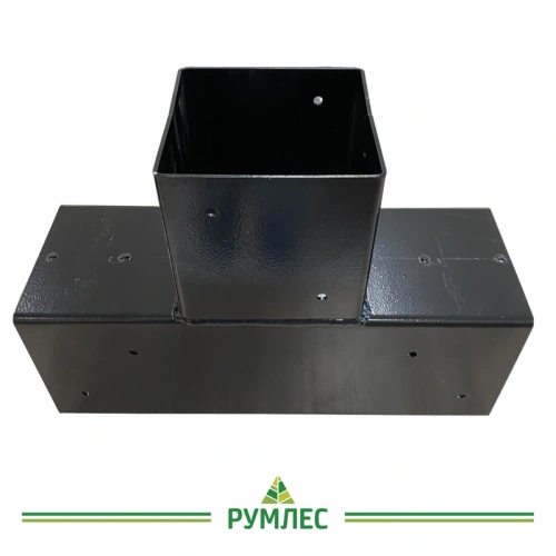 картинка КОННЕКТОР/соединитель для бруса 100*100мм Тройник Т-образный h-300мм (сталь 08пс 2мм)  RAL 9005 от магазина Румлес