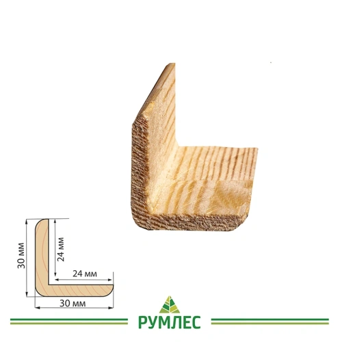 картинка Угол наружный сосна 30*30*2500мм сорт Экстра сращенный от магазина Румлес