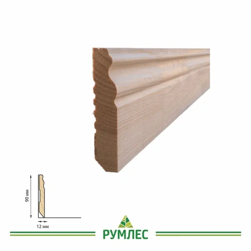 картинка Плинтус молдинг фигурный 90*12*2500мм сосна сорт Экстра от магазина Румлес