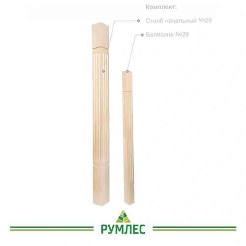 картинка Балясина 50*50*900мм №29 Сосна сорт Экстра сращенная от магазина Румлес