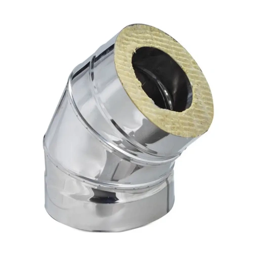 картинка Отвод сэндвич 45° D115/200 нерж.сталь 430-0.8/0.5мм от магазина Румлес