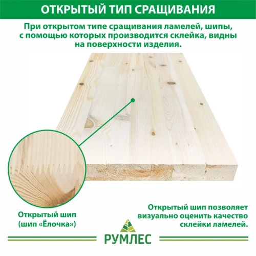 картинка Тетива 40*300*3000мм Ель/Сосна сорт АВ сращенная от магазина Румлес