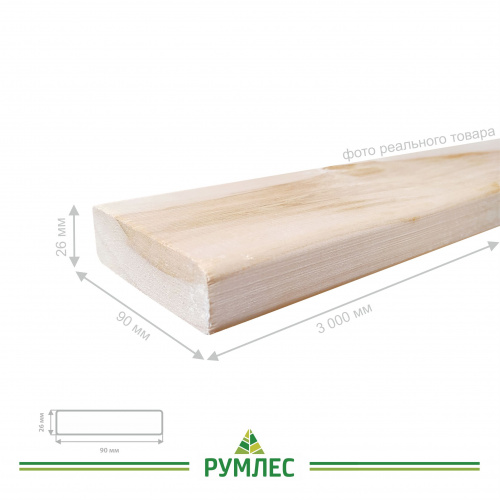 картинка Полок 26*90*3000мм сорт В липа от магазина Румлес