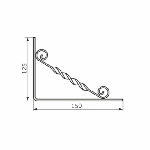 картинка Кронштейн фигурный 125*150мм черный мод.2 ДОМАРТ от магазина Румлес