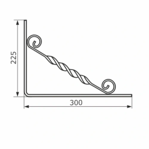 картинка Кронштейн фигурный 225*300мм черный ДОМАРТ от магазина Румлес