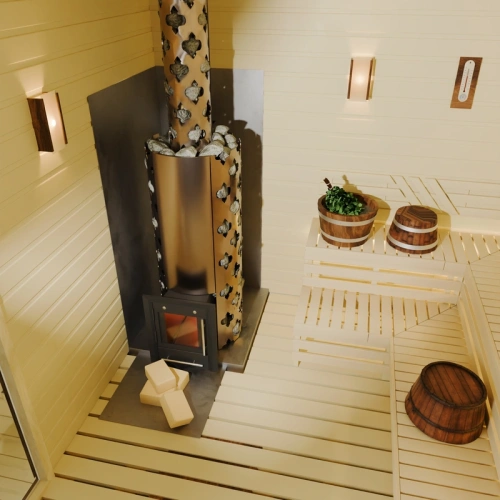 картинка Печь банная Арабеска XXL inox Люмина, черная бронза (камни 154кг/до 24м³) от магазина Румлес