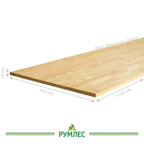 картинка Щит мебельный 18*600*3000мм Лиственница сорт А сращенный от магазина Румлес