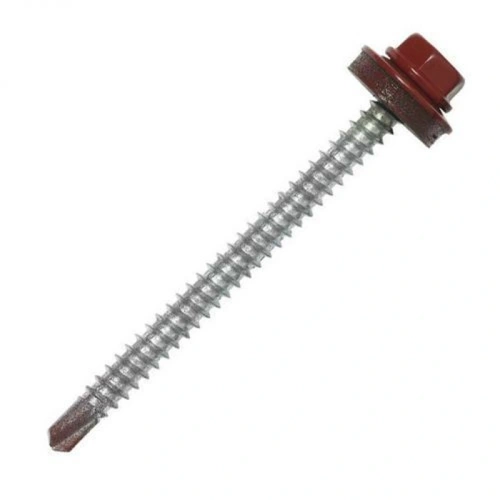 картинка Саморезы кровельные 4,8*70мм RAL 3005 (красное вино) металл/дерево от магазина Румлес