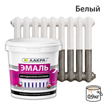 картинка Эмаль для радиаторов белая полуматовая Лакра 0.9кг от магазина Румлес