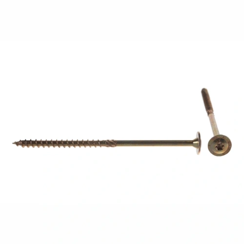 картинка Саморез по дереву тарельчатая голова 10*200мм Тorx50 желтый цинк от магазина Румлес