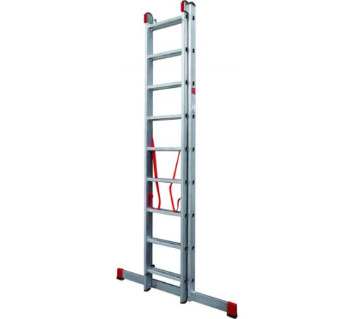 картинка Лестница двухсекционная алюминиевая Новая высота серия NV122 2x9 ступеней  2.26х0.33м от магазина Румлес