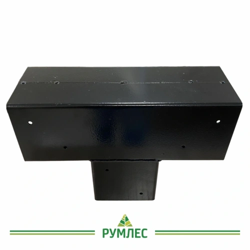 картинка КОННЕКТОР/соединитель для бруса 100*100мм Тройник Т-образный h-300мм (сталь 08пс 2мм)  RAL 9005 от магазина Румлес