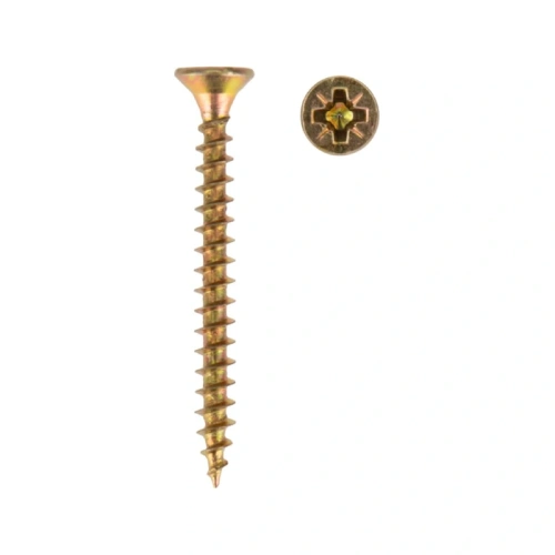 картинка Саморезы универсальные 4*35мм желтый цинк от магазина Румлес