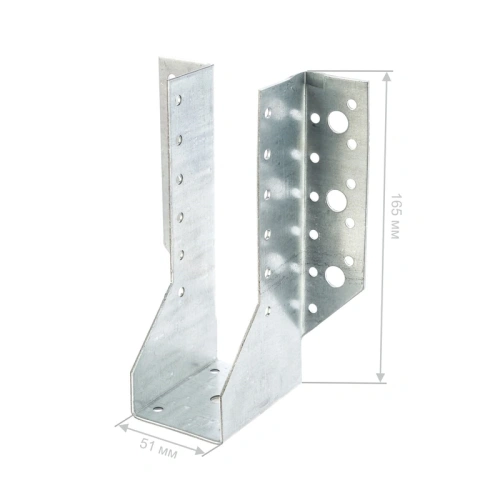 картинка Опора бруса раскрытая оцинкованная 51*165*2мм от магазина Румлес
