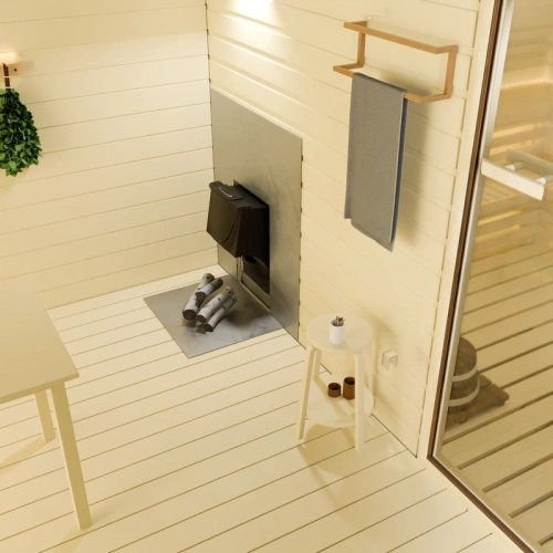 картинка Печь банная каменка Оса Carbon с дверцей антрацит, терракота (камни 25кг/4мм сталь/до 9м³) от магазина Румлес