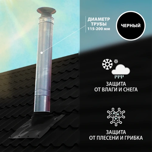 картинка Манжета кровельная профи №1 (75-200) силикон черная от магазина Румлес