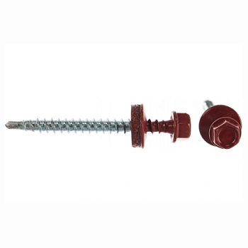 картинка Саморезы кровельные 4,8*50мм RAL 3005 (красное вино) металл/дерево от магазина Румлес