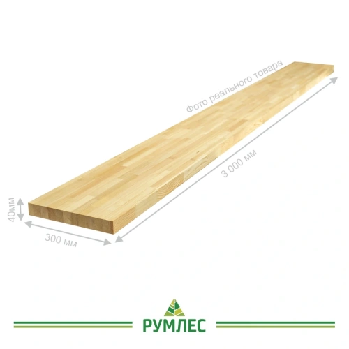 картинка Тетива 40*300*3000мм Лиственница сорт A сращенная от магазина Румлес