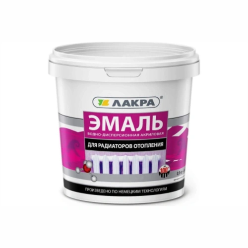 картинка Эмаль для радиаторов белая полуматовая Лакра 0.9кг от магазина Румлес