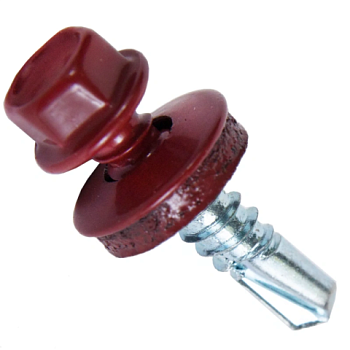 картинка Саморезы кровельные 5,5*19мм RAL 3003 (рубин) металл/металл от магазина Румлес