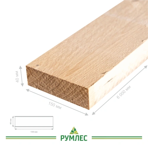 картинка Доска обрезная 40*150*6000мм 1 сорт дисковый распил, естественной влажности ель/сосна от магазина Румлес