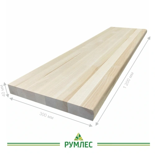 картинка Ступень 40*300*1200мм Береза сорт Экстра цельноламельная (с фаской) от магазина Румлес