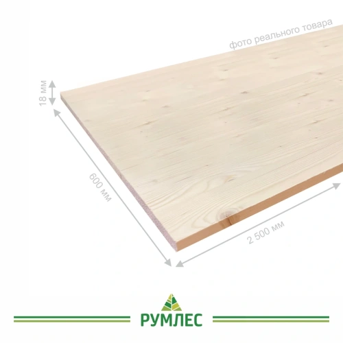 картинка Щит мебельный 18*600*2500мм Ель/Сосна сорт АВ сращенный от магазина Румлес