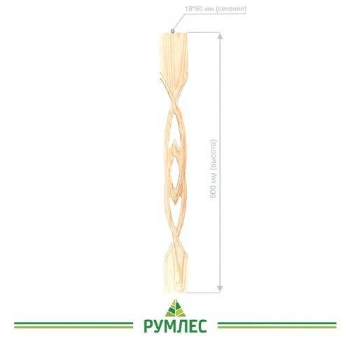картинка Балясина Плоская 18*90 №1 Сосна сорт Экстра сращенная от магазина Румлес