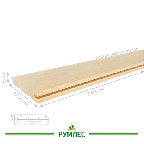 картинка Вагонка липа 15*96(88)*2800мм сорт А (10шт.уп) от магазина Румлес