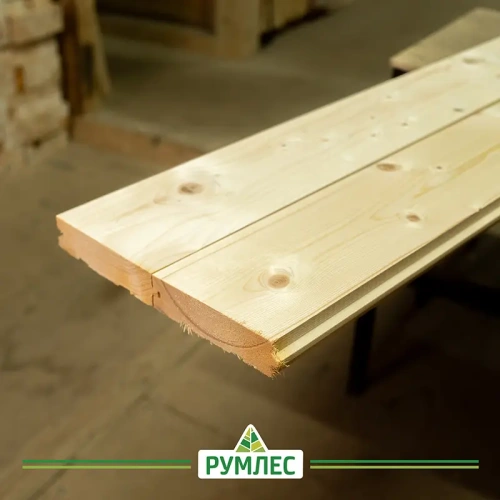 картинка Доска пола шпунтованная ель/сосна 36*145(136)*4000мм сорт АВ Киров от магазина Румлес