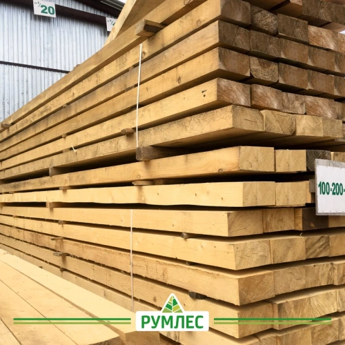 картинка Брус 100*200*6000мм 1-3 сорт (ГОСТ 8486-86) естественной влажности хвойные породы от магазина Румлес