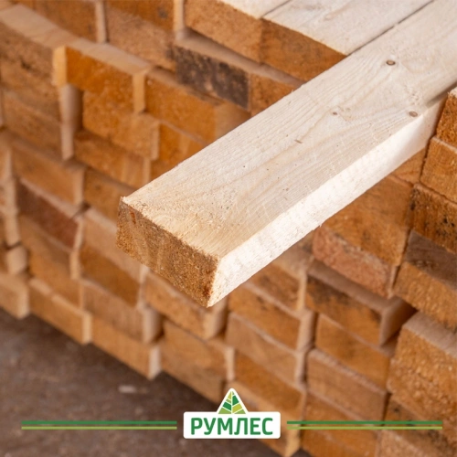 картинка Доска обрезная камерной сушки 50*100*6000мм ель/сосна 1-2 сорт дисковый распил (10-18%) от магазина Румлес