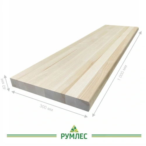 картинка Ступень 40*300*1000мм Береза сорт Экстра цельноламельная (с фаской) от магазина Румлес