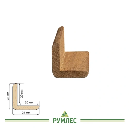 картинка Угол наружный термолипа 26*26*2200мм сорт А цельный от магазина Румлес