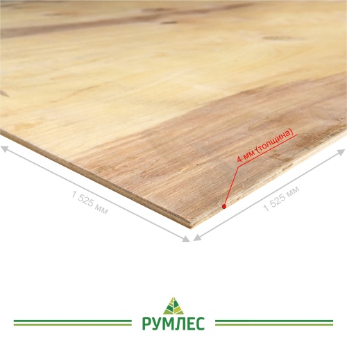картинка Фанера ФСН ТУ 4*1525*1525мм от магазина Румлес