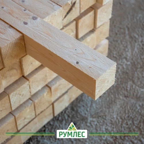 картинка Брус 100*100*6000мм естественной влажности 1 сорт ель/сосна дисковый распил от магазина Румлес