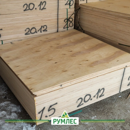 картинка Фанера ФК 15*1525*1525мм сорт 4/4 ГОСТ от магазина Румлес