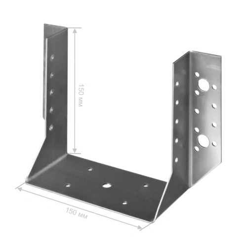 картинка Опора бруса раскрытая оцинкованная 150*150*2мм от магазина Румлес