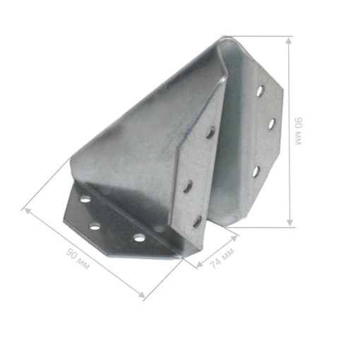 картинка Косынка упорная 90*90*10*2мм оцинкованная от магазина Румлес