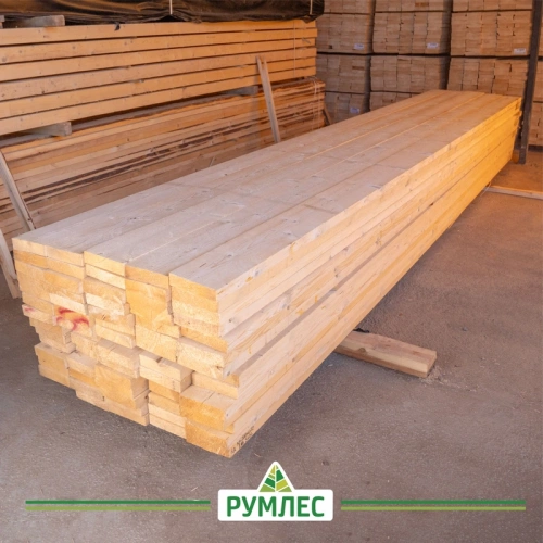 картинка Доска обрезная камерной сушки 50*150*6000мм Отборная 1 сорт Ель 100% дисковый распил (10-15%) от магазина Румлес