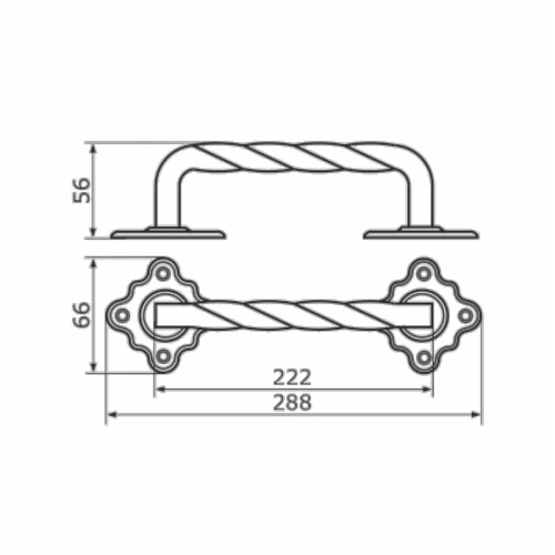 картинка Ручка декоративная Домарт мод. 6 черная 280мм сталь от магазина Румлес